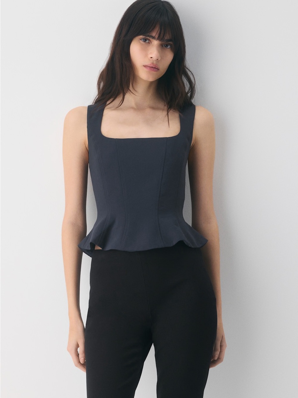 NWT - Aritzia Wilfred Rhodora Bustier - Crepette - Dark Night Navy - Medium